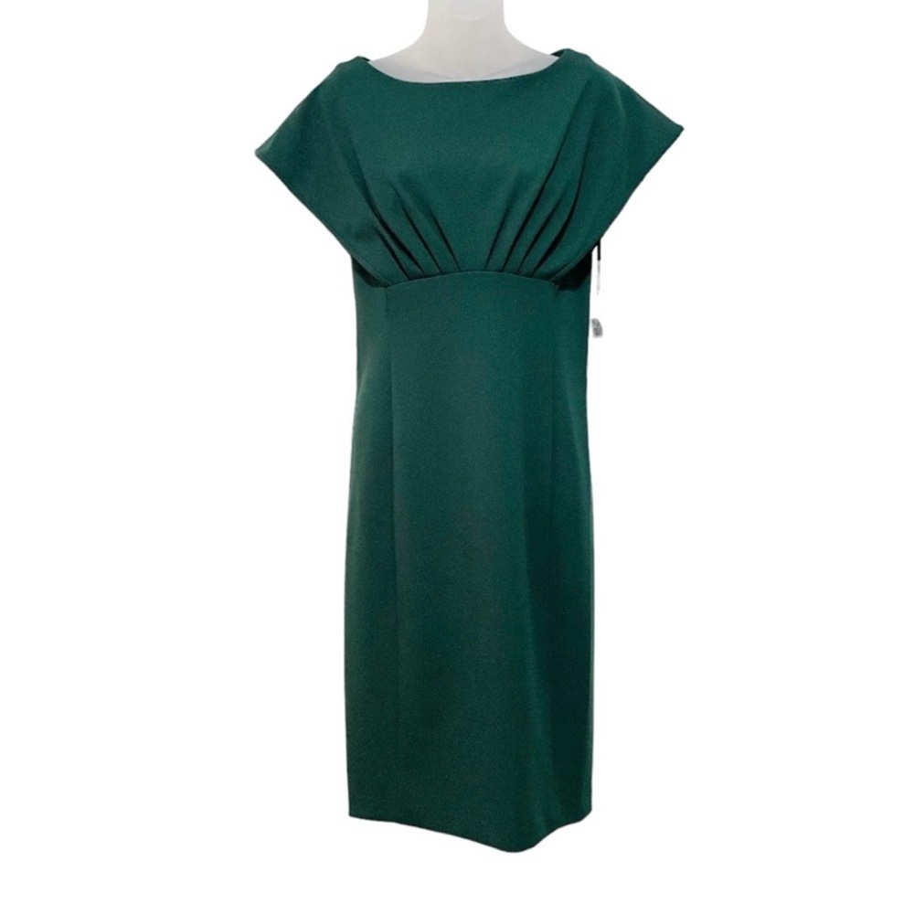 Calvin Klein Green Dress crepe boat neck